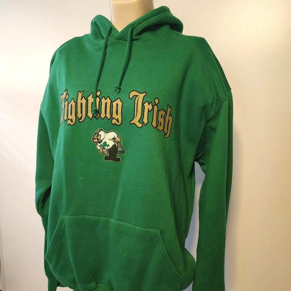 Badger Sport‎ Fighting Irish Green Hoodie Sweatshirt Unisex Large Pullover
